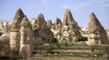 Strange rock formations carved into houses - Cappadocia, Turkey