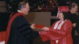 Nancye Ricketts graduates from Rhema Bible Training Center 1998 - receives diploma from Kenneth W. Hagin