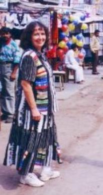 Nancye shopping in India - long skirt and tennis shoes???
